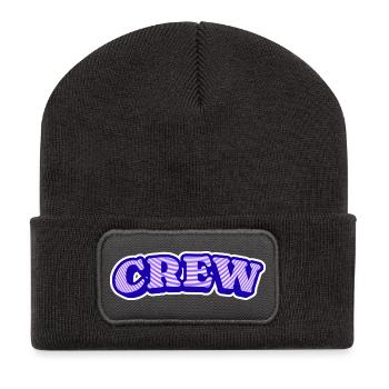 CREW PURPLE - Recycled Patch Beanie - dark grey - Front