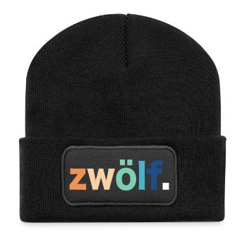 12. Geburtstag Zwölf - Recycelte Patch Beanie - Schwarz - Vorne