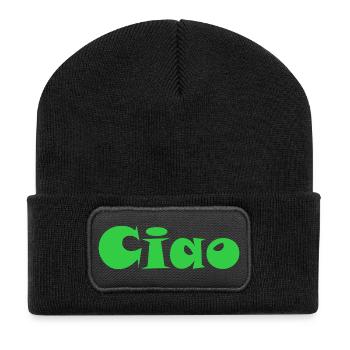 Ciao Grünes Pop-Logo Stil - Recycelte Patch Beanie - Schwarz - Vorne