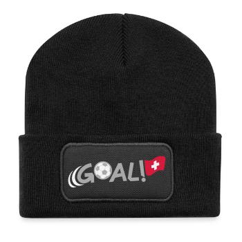 GOAL for Switzerland - Recycelte Patch Beanie - Schwarz - Vorne