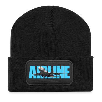 Airline Jumbo jet - Recycelte Patch Beanie - Schwarz - Vorne