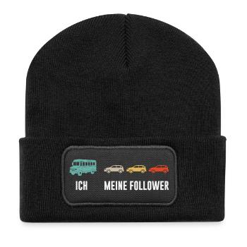 Busfahrer Und Meine Follower - Recycelte Patch Beanie - Schwarz - Vorne
