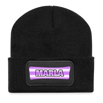 Marla en tant que mariage - Beanie recyclé à patch - noir - Devant