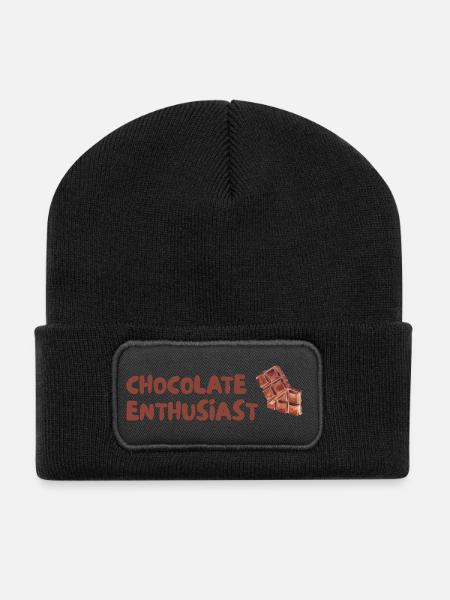 Schokoladen Enthusiast - Recycelte Patch Beanie - Schwarz