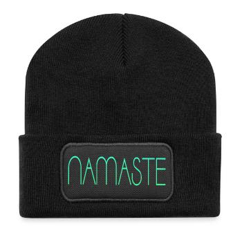 Namaste  - Recycelte Patch Beanie - Schwarz - Vorne