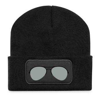The Aviator Goggles - Recycled Patch Beanie - black - Front