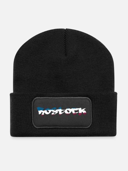 Rostock Graffiti - Recycelte Patch Beanie - Schwarz