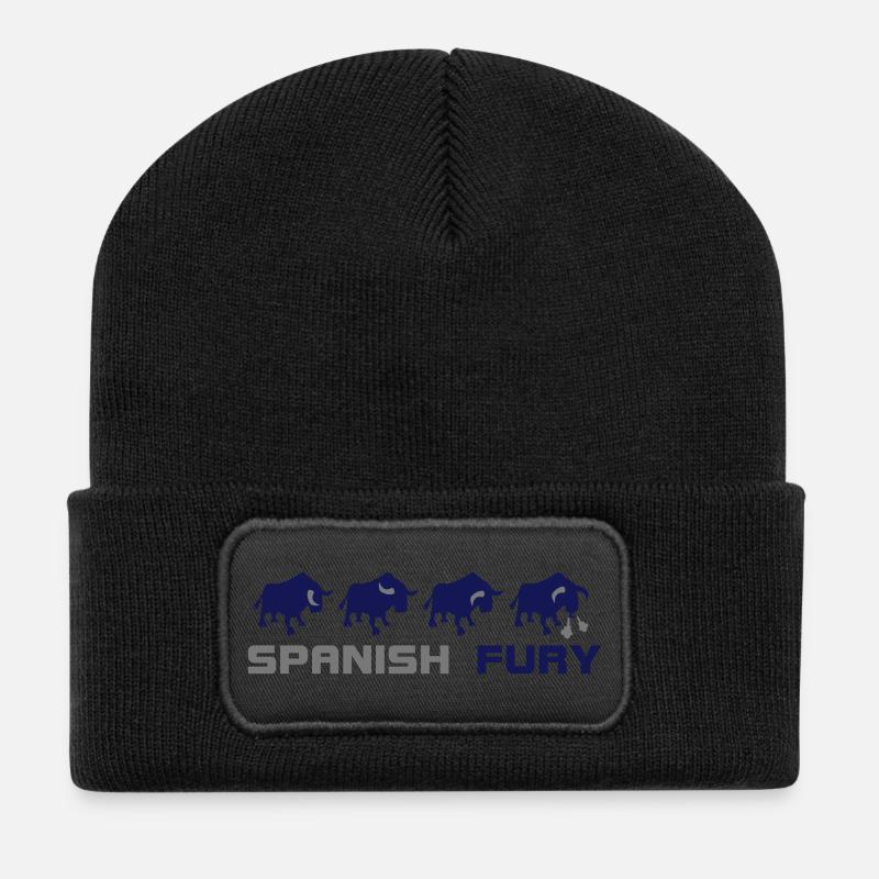 Spanische Bullen und spanische Wut - Recycelte Patch Beanie - Schwarz