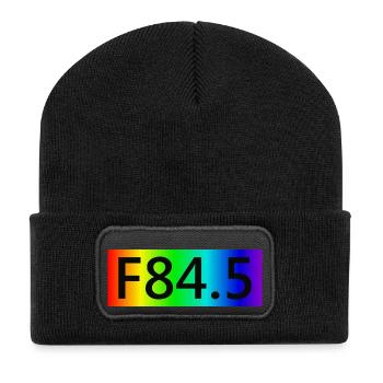 F84.5 - Spektrum - Recycelte Patch Beanie - Schwarz - Vorne