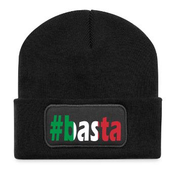 Hashtag Basta Ialien Italian Statement - Recycled Patch Beanie - black - Front