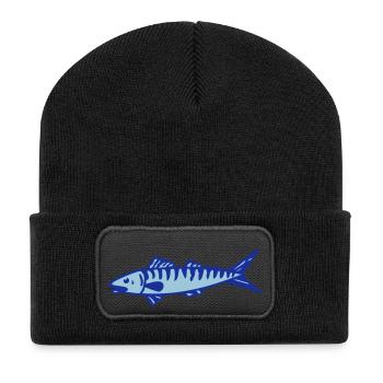 Makrele - Recycelte Patch Beanie - Schwarz - Vorne