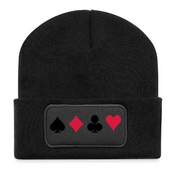 Jeu De Cartes - Carte à jouer - Beanie recyclé à patch - noir - Devant
