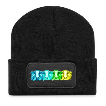 Vaches vaches - Beanie recyclé à patch - noir - Devant