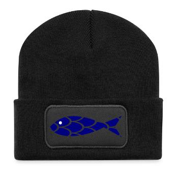 sardine. fish. April fool. sea. ocean - Recycled Patch Beanie - black - Front