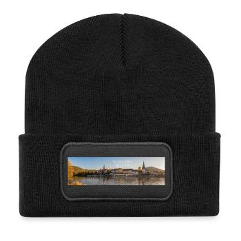 Neckargemünd - Abendstimmung - Recycelte Patch Beanie - Schwarz - Vorne