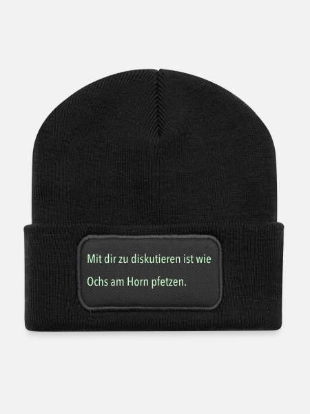 IMG 7291 - Recycelte Patch Beanie - Schwarz