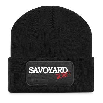Savoyard de ouf (blanc) - Beanie recyclé à patch - noir - Devant