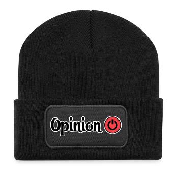 Opinion Power Button Design - Recycled Patch Beanie - black - Front
