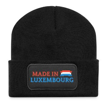 Made in Luxembourg, fierté luxembourgeoise - Beanie recyclé à patch - noir - Devant