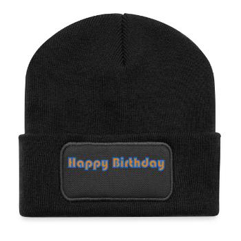 HAPPY BIRTHDAY. JOYEUX ANNIVERSAIRE. ANNIVERSAIRE. - Beanie recyclé à patch - noir - Devant