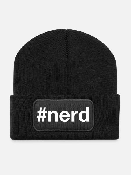 NERD Hashtag - Recycelte Patch Beanie - Schwarz