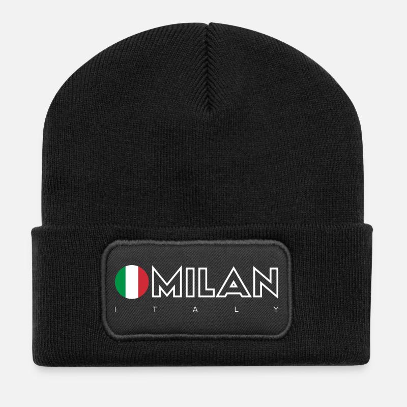Mailand - Recycelte Patch Beanie - Schwarz