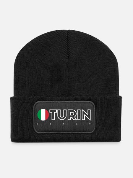 Turin - Recycelte Patch Beanie - Schwarz
