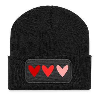 HEART. HEARTS. HEART. FATHER'S DAY. VALENTINE'S DAY - Recycled Patch Beanie - black - Front