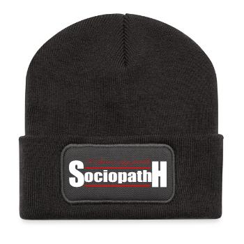 Soziopath - Recycelte Patch Beanie - Dunkelgrau - Vorne