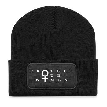 Protect Our Women - Recycelte Patch Beanie - Schwarz - Vorne