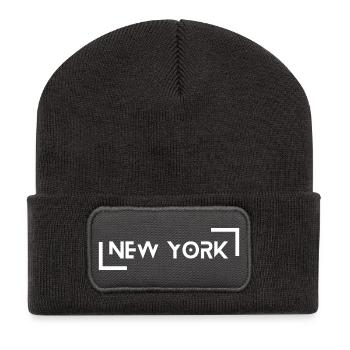New York - Recycelte Patch Beanie - Dunkelgrau - Vorne