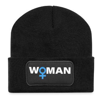 FEMME - Beanie recyclé à patch - noir - Devant