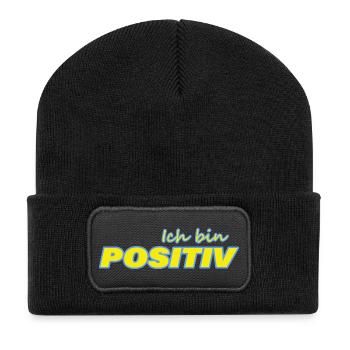 POSITIF - Beanie recyclé à patch - noir - Devant