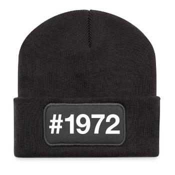 1972 Hashtag 54 years 54th birthday - Recycled Patch Beanie - dark grey - Front