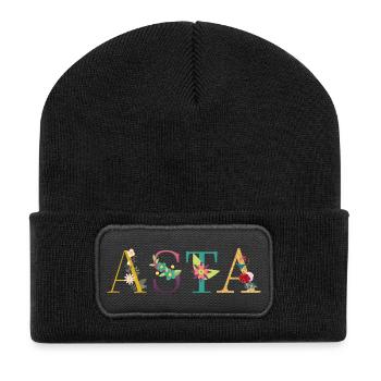 ASTA Name Decorated with Flowers - Recycled Patch Beanie - black - Front
