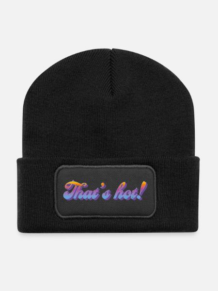 That’s hot! – Retro Gradient Style - Recycelte Patch Beanie - Schwarz