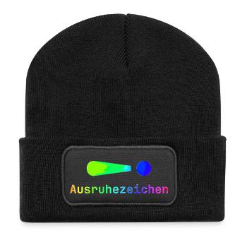 Signe de repos | Sommeil | Paresseux | Fatigué | Drôle - Beanie recyclé à patch - noir - Devant