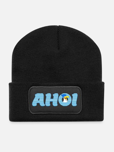 Call Ahoy with Seagull - Recycled Patch Beanie - black
