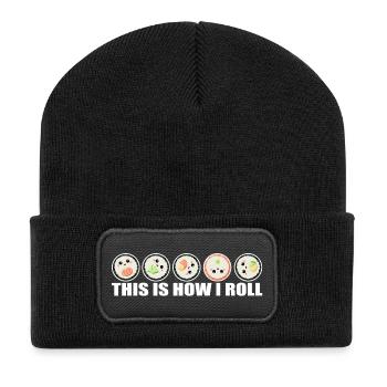 Sushi - Recycelte Patch Beanie - Schwarz - Vorne