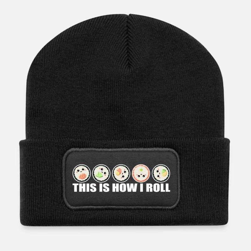 Sushi - Beanie recyclé à patch - noir