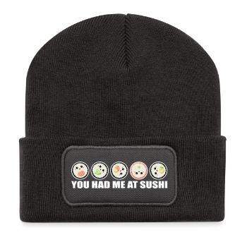 Sushi Rolls Vous m’avez eu chez Sushi Spruch lustig - Beanie recyclé à patch - charbon - Devant