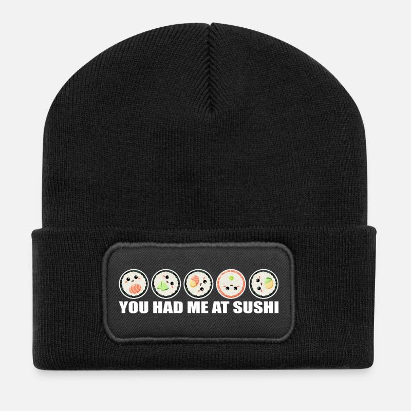 Sushi Rolls You had me at Sushi Spruch lustig - Recycled Patch Beanie - black