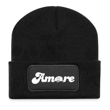 Amore Caravan Love Cool Quotes Camping Italy - Recycled Patch Beanie - black - Front