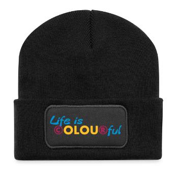Life is colourful - Recycled Patch Beanie - black - Front