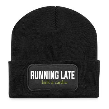 ZU SPÄT ZU KOMMEN IST KEIN CARDIO - Recycelte Patch Beanie - Schwarz - Vorne