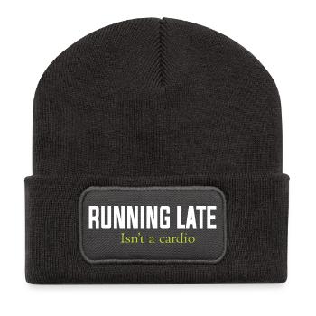 RUNNING LATE IS NOT A CARDIO - Beanie recyclé à patch - charbon - Devant