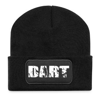 Klassisches Dart Design - Recycelte Patch Beanie - Schwarz - Vorne