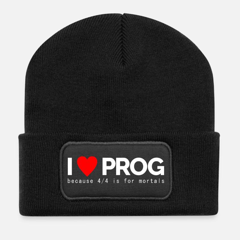 J’adore le Prog - Beanie recyclé à patch - noir