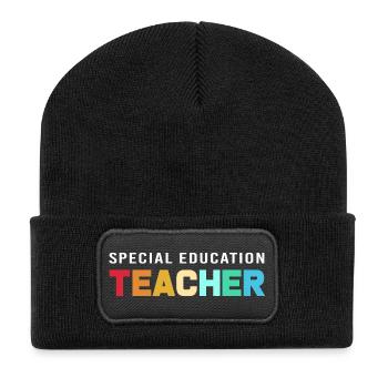 Special Needs School Teacher Special Education Pedagogue - Recycled Patch Beanie - black - Front