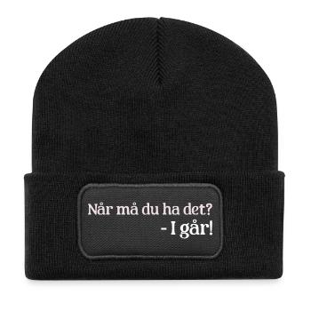 Gestern - Recycelte Patch Beanie - Schwarz - Vorne
